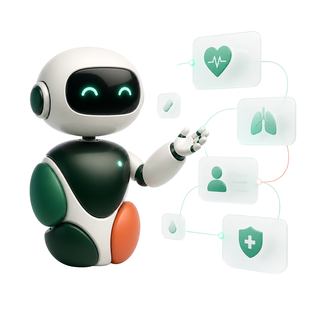 The Ludentra AI companion presenting a connected digital patient experience